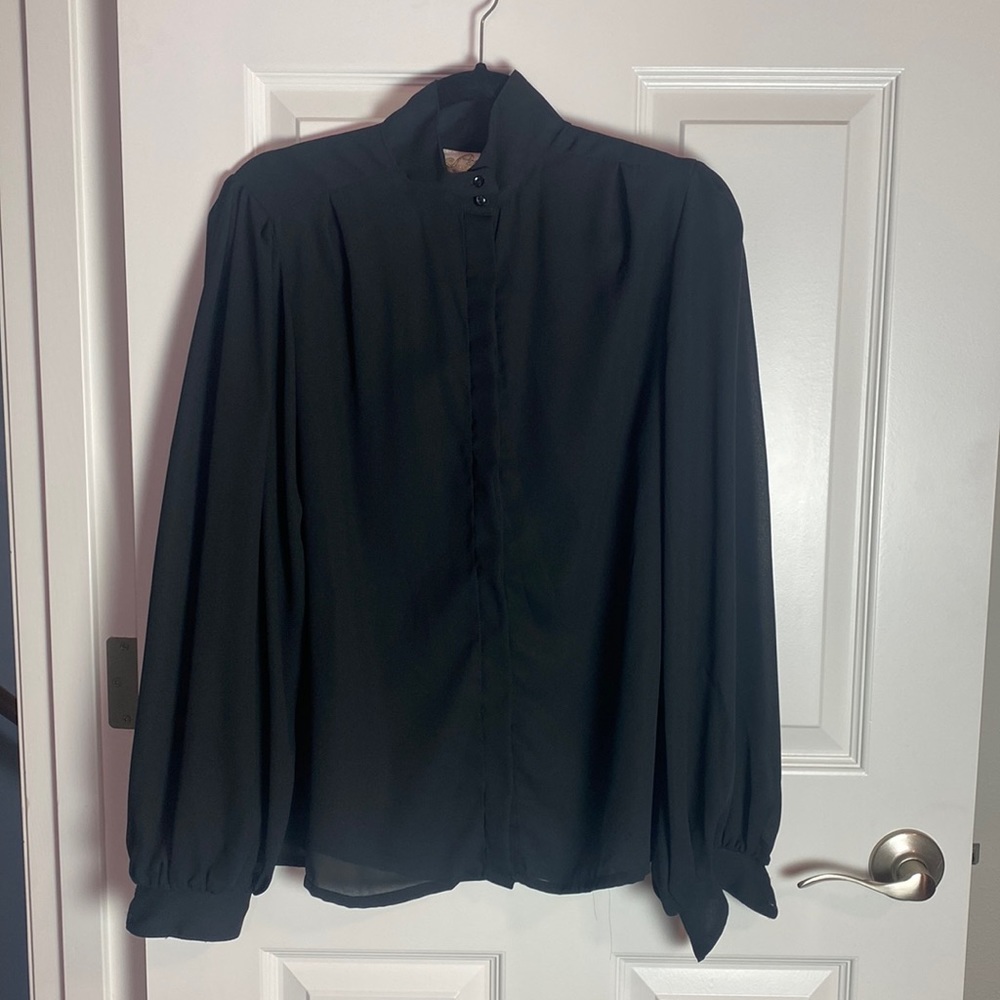 Vintage Puccini Gold Onyx Blouse with hidden button front